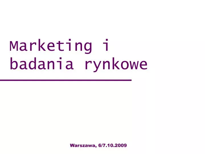 marketing i badania rynkowe