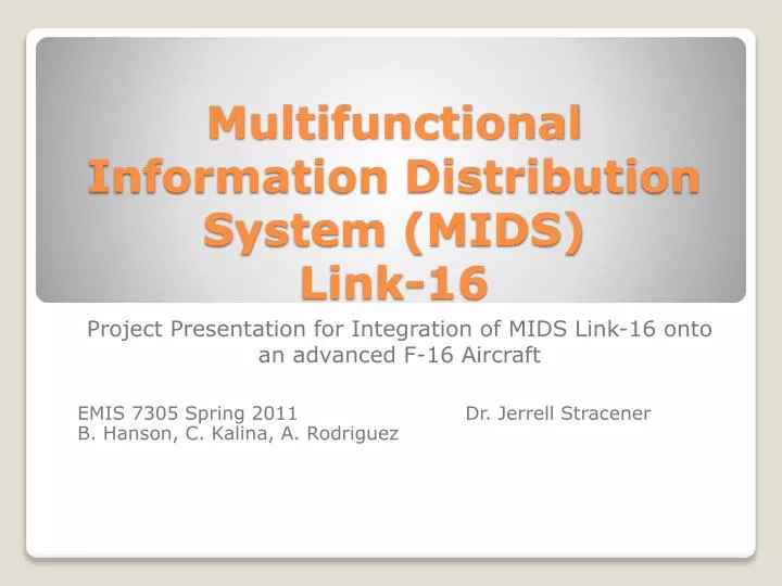 multifunctional information distribution system mids link 16