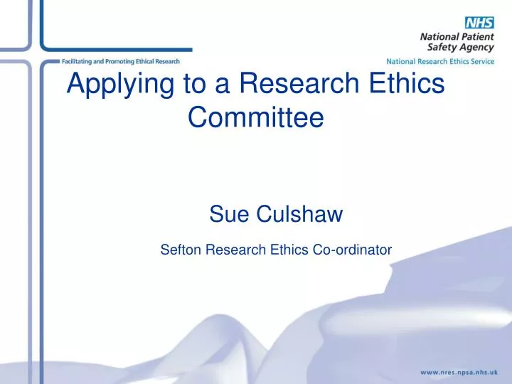 applying to a research ethics committee