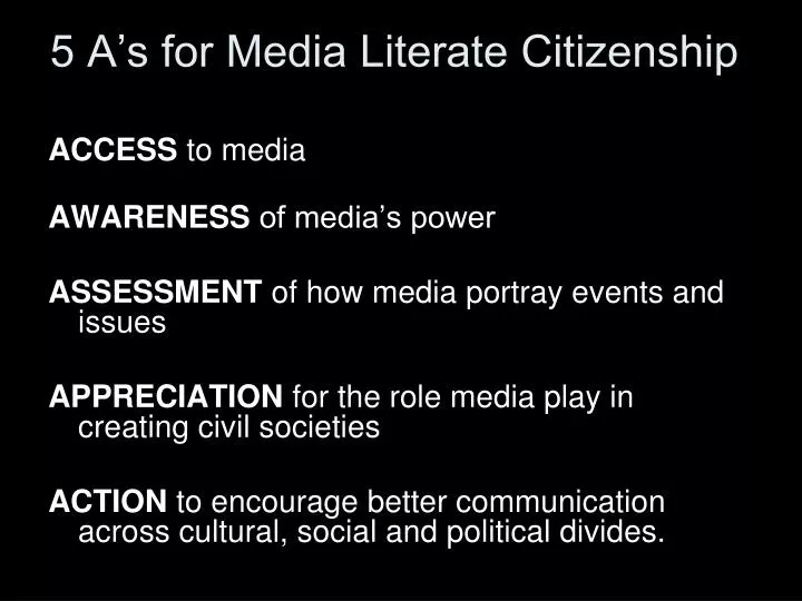 5 a s for media literate citizenship