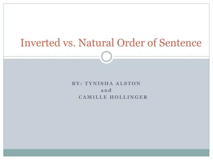 inverted vs natural order of sentence