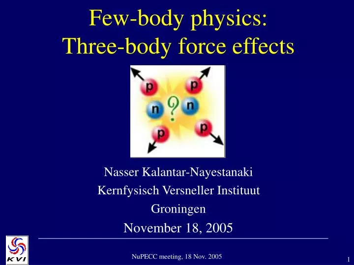 few body physics three body force effects