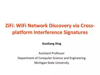 ZiFi: WiFi Network Discovery via Cross-platform Interference Signatures