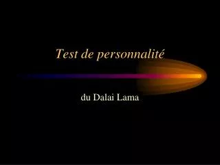 test de personnalit