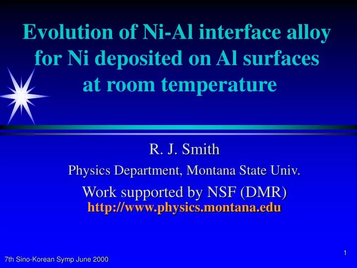 evolution of ni al interface alloy for ni deposited on al surfaces at room temperature