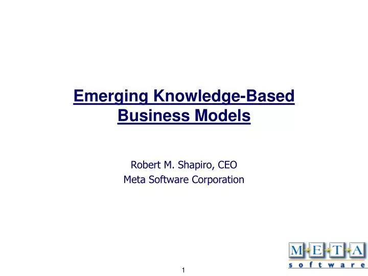 emerging knowledge based business models