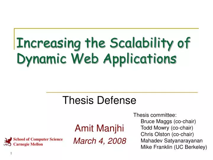 increasing the scalability of dynamic web applications