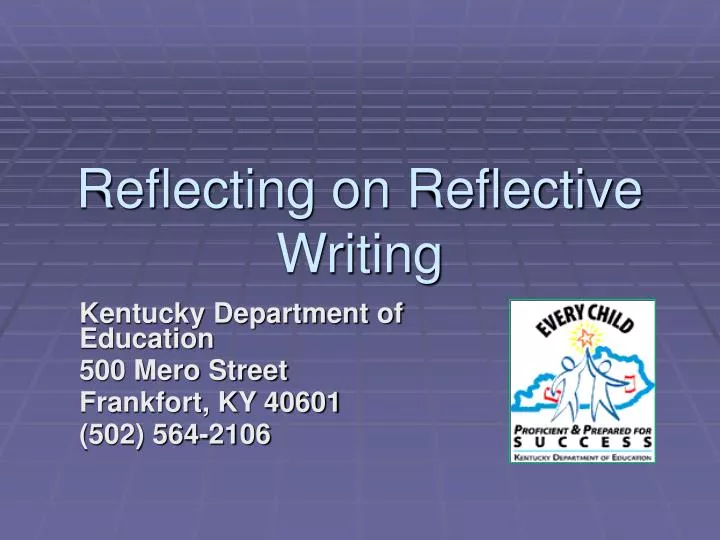 reflecting on reflective writing