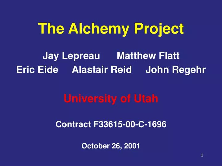 the alchemy project
