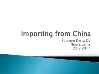 Importing from China
