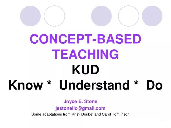 concept based teaching kud know understand do