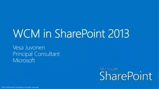 WCM in SharePoint 2013
