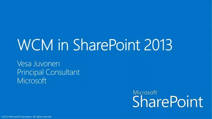wcm in sharepoint 2013