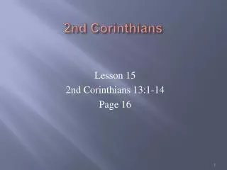 2nd Corinthians