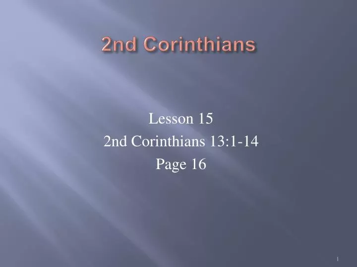 2nd corinthians