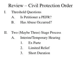 Review – Civil Protection Order