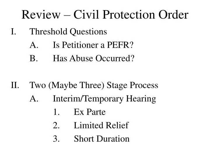 review civil protection order
