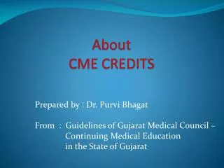 About CME CREDITS