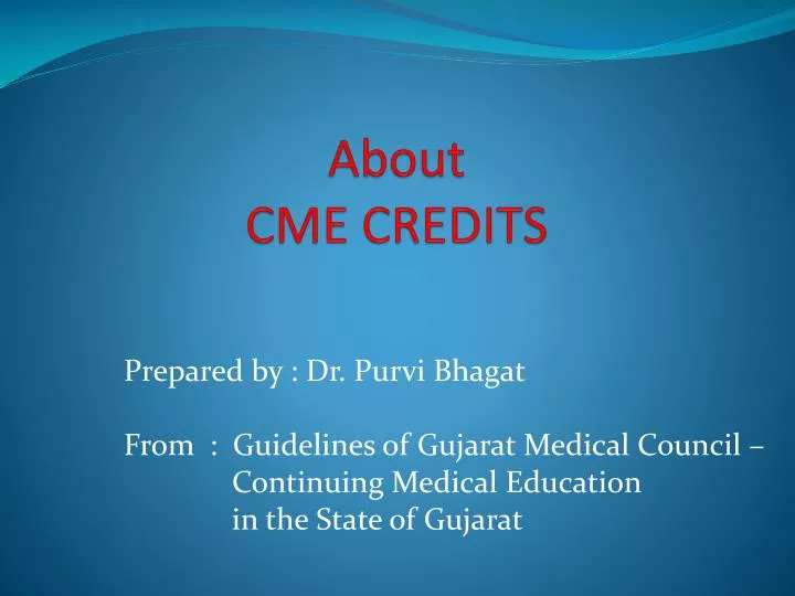 about cme credits