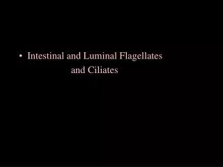 Intestinal and Luminal Flagellates and Ciliates