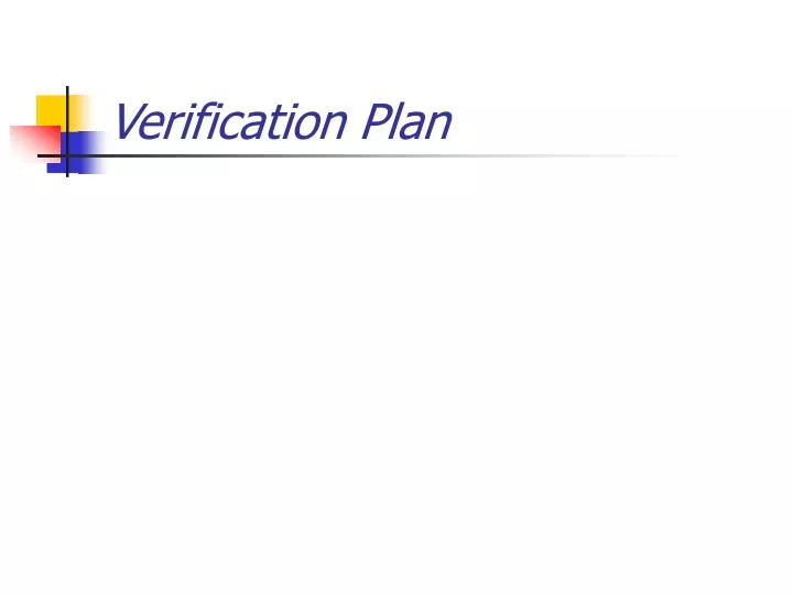 verification plan