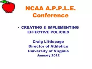 NCAA A.P.P.L.E. Conference