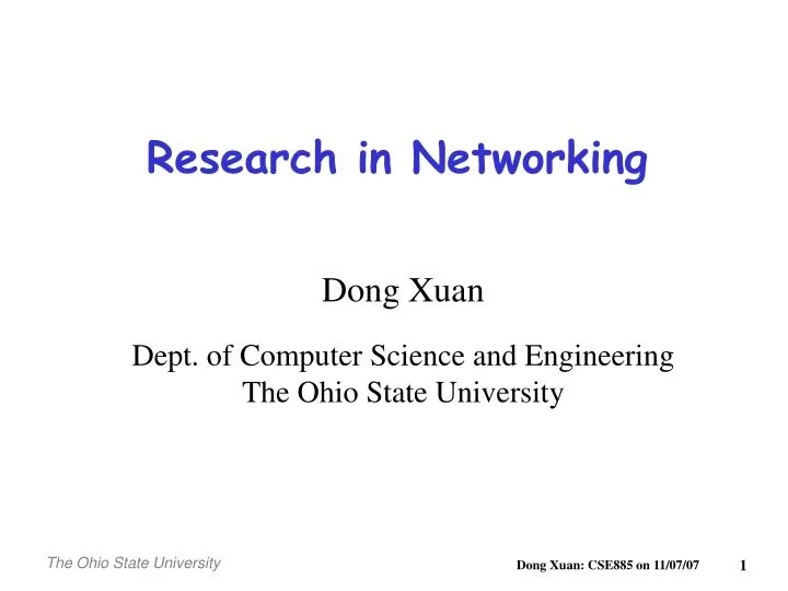 research in networking