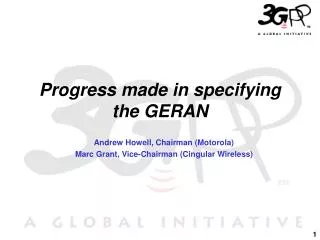 Progress made in specifying the GERAN