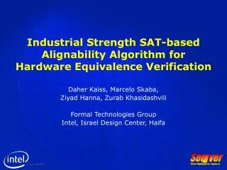 Industrial Strength SAT-based Alignability Algorithm for Hardware Equivalence Verification