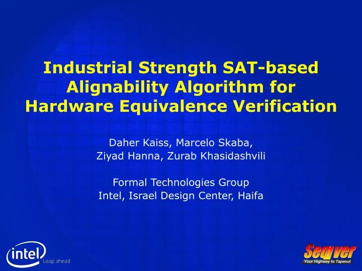 industrial strength sat based alignability algorithm for hardware equivalence verification