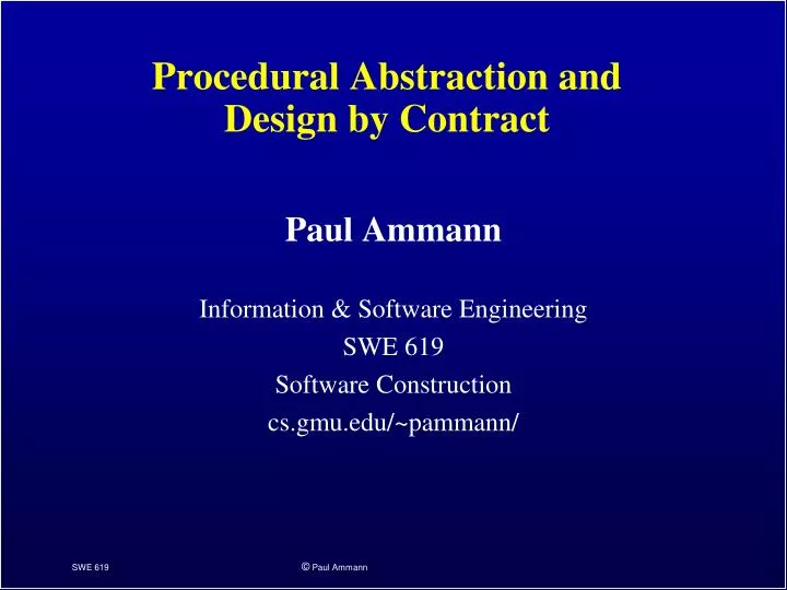 procedural abstraction and design by contract