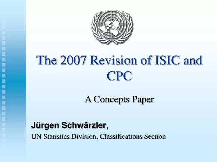 the 2007 revision of isic and cpc