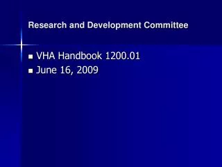 Research and Development Committee