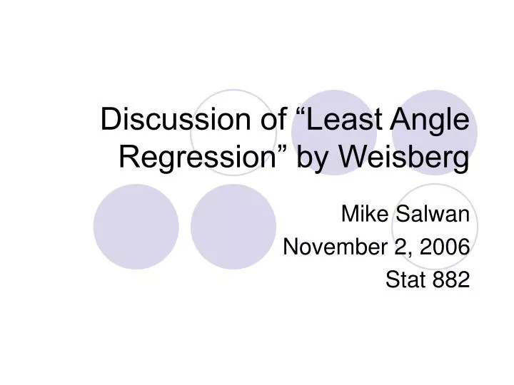 discussion of least angle regression by weisberg