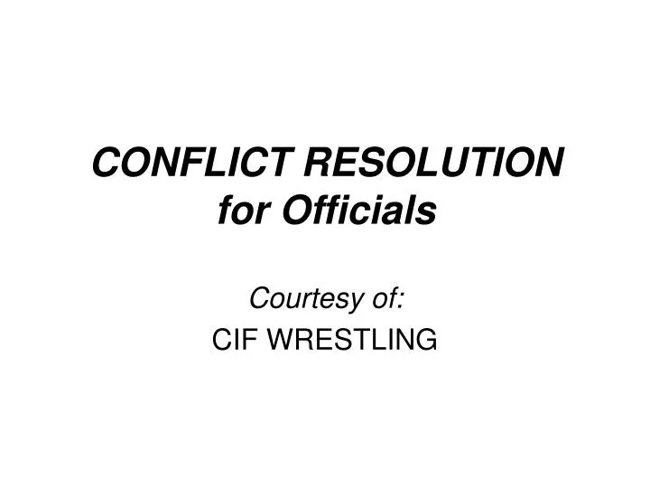 conflict resolution for officials