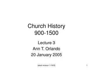 Church History 900-1500