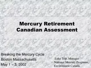 Mercury Retirement Canadian Assessment