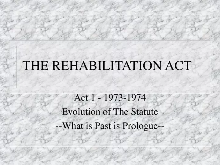 the rehabilitation act