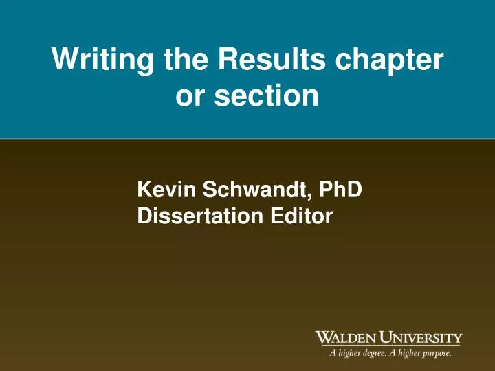 writing the results chapter or section