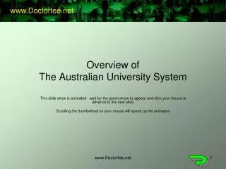 Overview of The Australian University System
