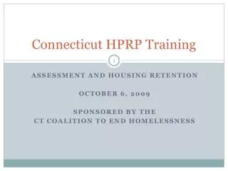 Connecticut HPRP Training