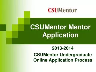 CSUMentor Mentor Application