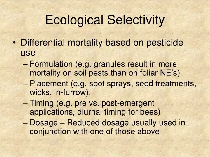 ecological selectivity