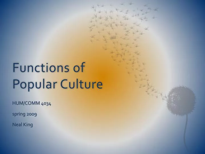 functions of popular culture