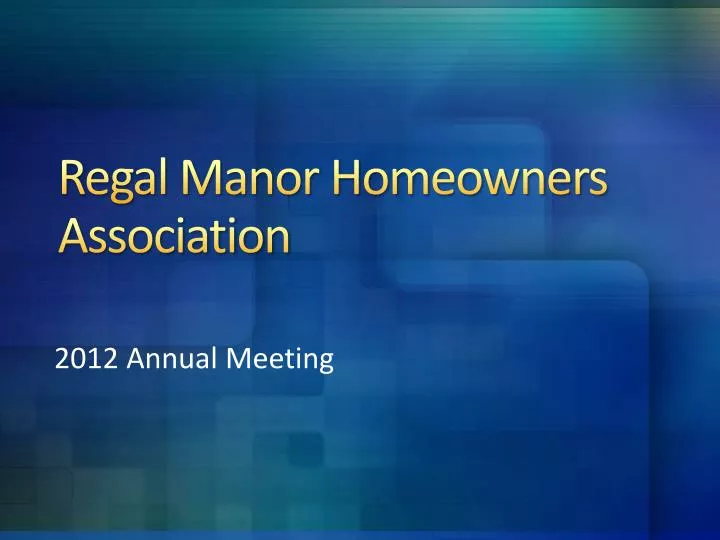 regal manor homeowners association