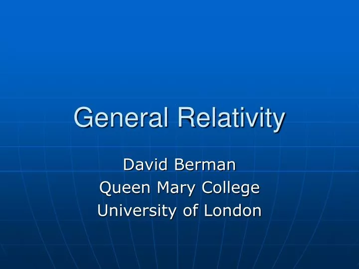 general relativity