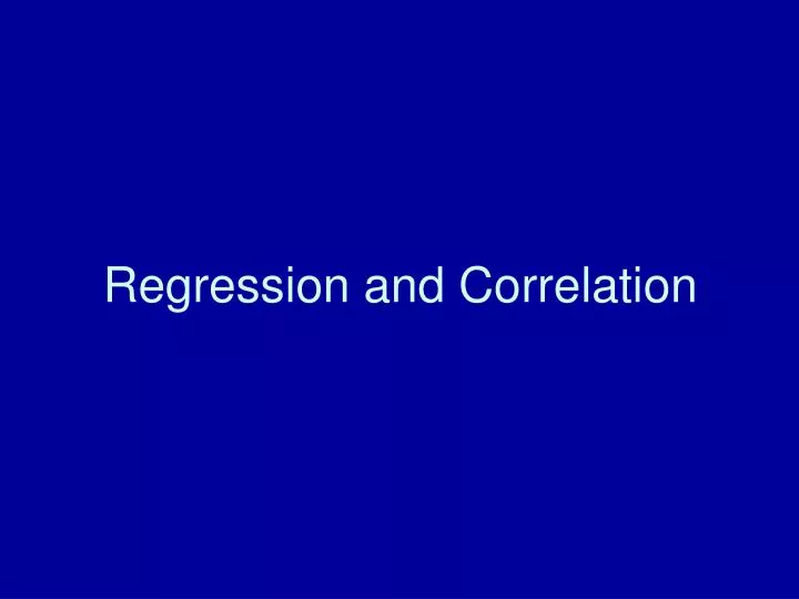 regression and correlation