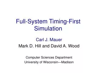 Full-System Timing-First Simulation