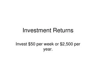 Investment Returns