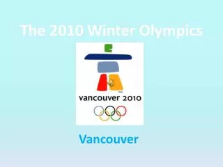 The 2010 Winter Olympics Opening Ceremony